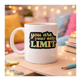You Are Your Only Limit Yazılı Porselen Kupa MODEL 142 – “Tek Sınır Sensin” Motivasyon Kupası – İlham Veren Kahve & Çay Kupası