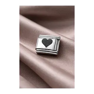 Çelik Kalp Charm – Parlak Çelik Bileklik Aksesuarı | Sevgi Temalı Modüler Charm