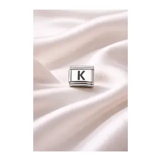 K Harf Charm | Çelik Bileklik Aksesuarı | Kişiye Özel Harf Modülü | Minimal & Şık Tasarım