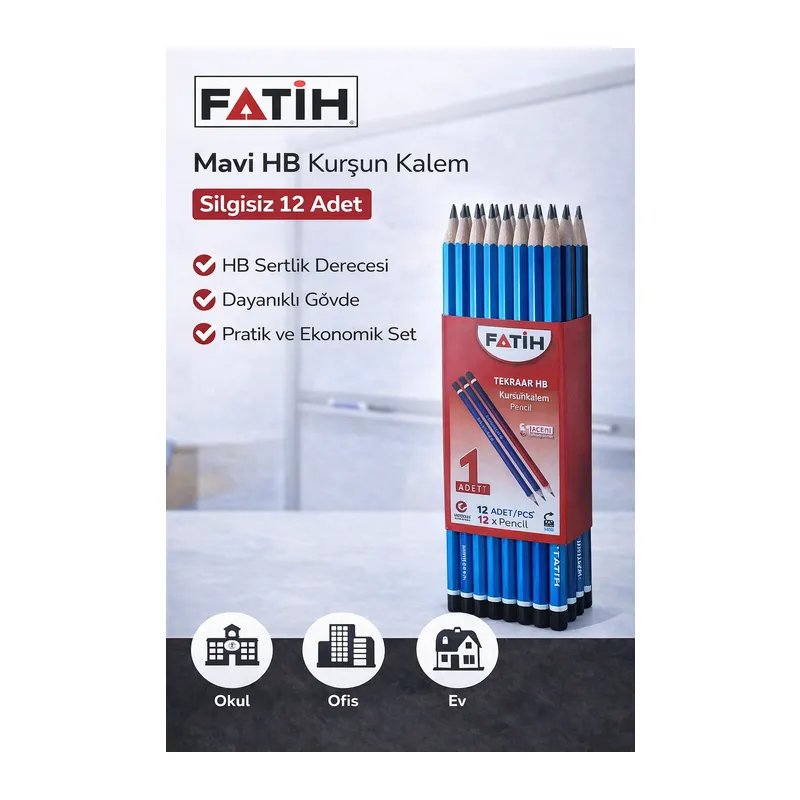 Fatih Mercanlı 12010 HB Kurşun Kalem 12 Adet