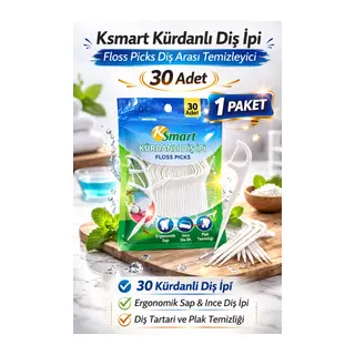 Ksmart Kürdanlı Diş İpi 30 Adet Floss Picks Diş Arası Temizleyici 1 Paket