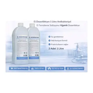 El Dezenfektanı 1 Litre Antibakteriyel El Temizleme Solüsyonu 2 Adet