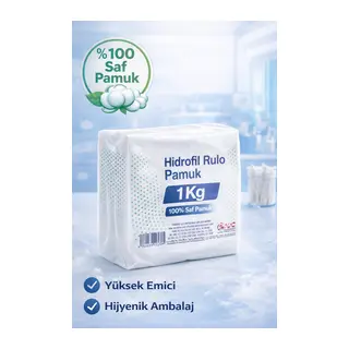 Hidrofil Rulo Pamuk 1 Kg Saf Pamuk Yüksek Emici Medikal ve Kozmetik Kullanım 1 ADET