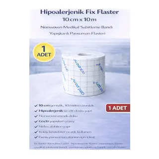 Hipoalerjenik Fix Flaster 10 cm x 10 m 1 Adet Nonwoven Medikal Sabitleme Bandı Yapışkanlı Pansuman Flasteri