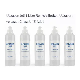 Ultrason Jeli 1 Litre Renksiz İletken Ultrason ve Lazer Cihaz Jeli 5 Adet