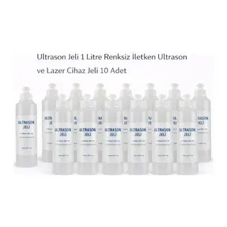 Ultrason Jeli 1 Litre Renksiz İletken Ultrason ve Lazer Cihaz Jeli 10 Adet