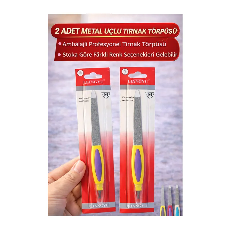 2 Adet Metal Uçlu Tırnak Törpüsü Blister Ambalajlı Profesyonel Manikür Törpüsü