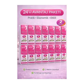 Biowet Ağda Bezi 2 Metre Spatula Hediyeli Epilasyon Bezi Dayanıklı Tüy Dökme Bezi 24 Paket