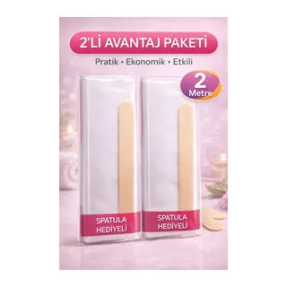 Biowet Ağda Bezi 2 Metre Spatula Hediyeli Epilasyon Bezi Dayanıklı Tüy Dökme Bezi 2'li Paket