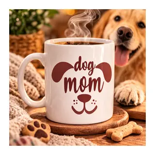 Dog Mom Kupa MODEL 185 – Köpek Annesi Temalı Porselen Kahve Kupası – Köpek Severlere Hediye Kupa