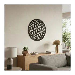 Geometrik Desenli Daire Duvar Tablosu MDF Lazer Kesim Modern Minimal Duvar Süsü