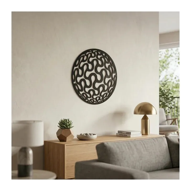 Geometrik Desenli Daire Duvar Tablosu MDF Lazer Kesim Modern Minimal Duvar Süsü