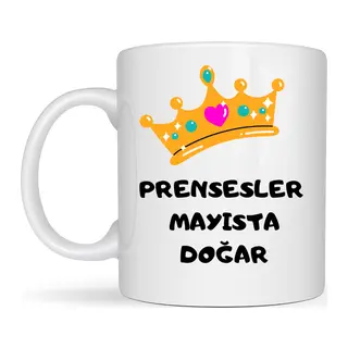 Prensesler Mayısta Doğar Yazılı Kupa Model 249 Taç Tasarımlı Mayıs Ayı Doğum Günü Temalı Seramik Kahve Kupası