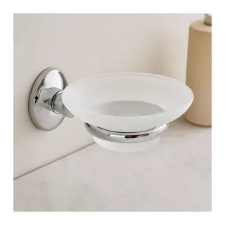 Banyo Katı Sabunluk - Plastik, Krom Metal Tutacaklı