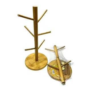 Yuvarlak Bambu Fincan Askısı