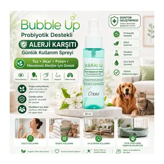 Bubble Up Probiyotik Destekli Kedi Köpek Yatak Minder ve Kafes Spreyi 50 ml