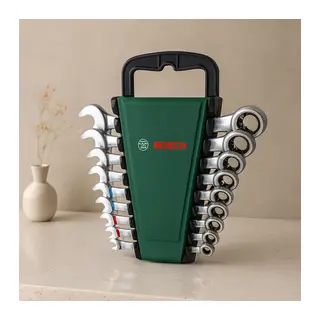 8 Parça 8-19 mm Kombine Anahtar Takımı (Plastik Standlı, Taşıma Aparatlı)