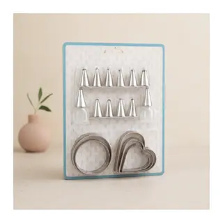 Pasta Süsleme Uç Seti 20 Parça (Metal Uçlar ve Kurabiye Kalıpları)