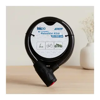 Anahtarlı Çelik Tel Bisiklet ve Motor Kilidi 20mm x 150cm