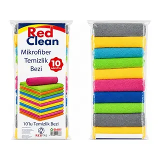 Red Clean 10'li Mikrofiber Temizlik Bezi