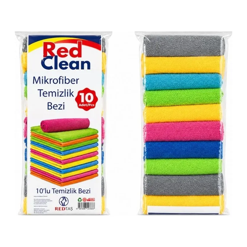Red Clean 10'li Mikrofiber Temizlik Bezi