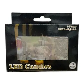 3'li Kristal LED Mum