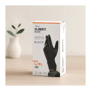 Nitril Muayene Eldiveni Siyah XL Pudrasız 100'lü