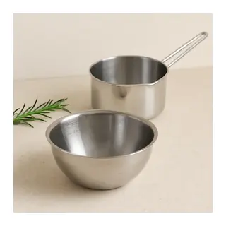 Paslanmaz Çelik 2'li Sosluk ve Sütlük Seti (14cm & 17cm)