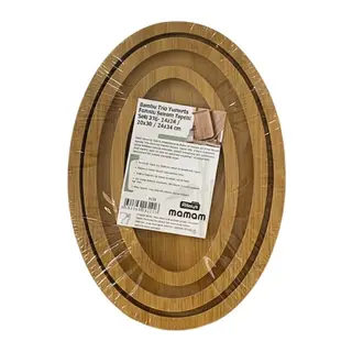 Bambu Oval 3'li Sunum Tepsisi