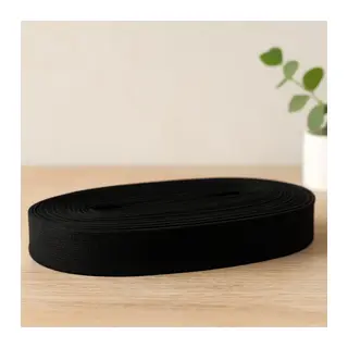 Paça Lastik Yassı Geniş 2 cm Siyah 10 m