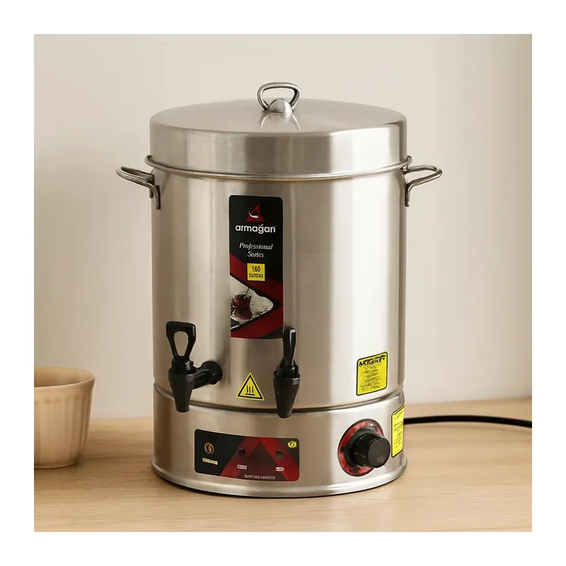 16 L Elektrikli Çay Otomatı - Çift Musluk, 2000W, 160 Bardak