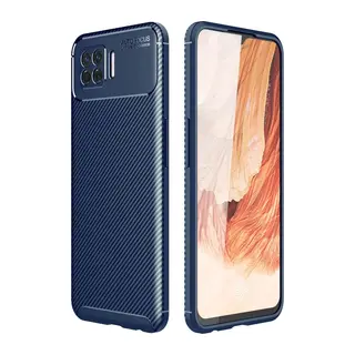 Oppo A73 Uyumlu Kılıf Auto Focus Karbon Kapak - Lacivert