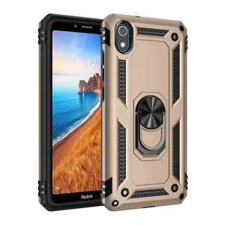 Xiaomi Redmi 7A Uyumlu Kılıf Sofya Yüzüklü Silikon Kapak - Gold