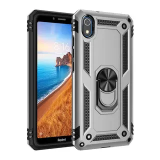 Xiaomi Redmi 7A Uyumlu Kılıf Sofya Yüzüklü Silikon Kapak - Gümüş