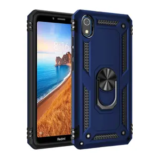 Xiaomi Redmi 7A Uyumlu Kılıf Sofya Yüzüklü Silikon Kapak - Lacivert