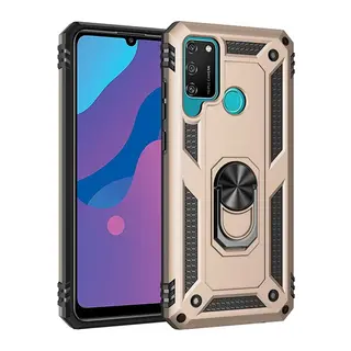Huawei Y6P Uyumlu Kılıf Sofya Yüzüklü Silikon Kapak - Gold