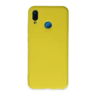 Huawei P20 Lite Kılıf Nano içi Kadife Silikon - Sarı