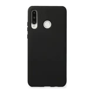 Huawei P30 Lite Uyumlu Kılıf Nano içi Kadife Silikon - Siyah
