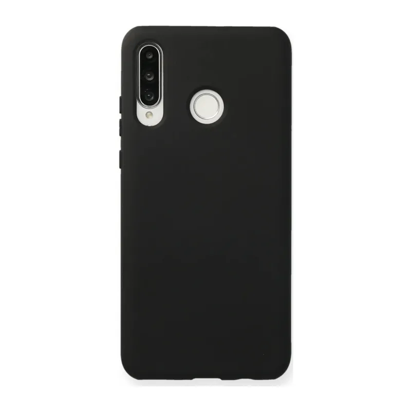 Huawei P30 Lite Uyumlu Kılıf Nano içi Kadife Silikon - Siyah