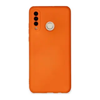 Huawei P30 Lite Kılıf Nano içi Kadife Silikon - Turuncu