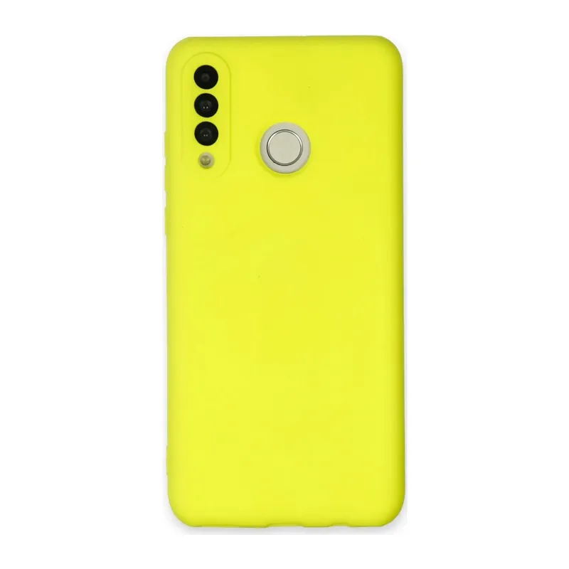 Huawei P30 Lite Uyumlu Kılıf Nano içi Kadife Silikon - Sarı