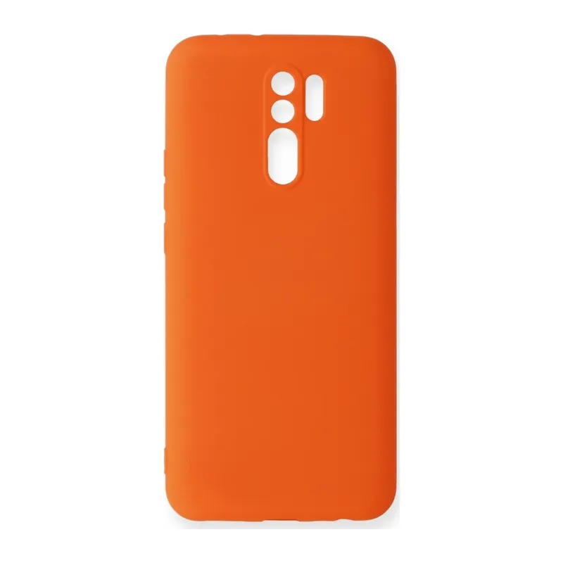 Xiaomi Redmi 9 Kılıf Nano içi Kadife Silikon - Turuncu