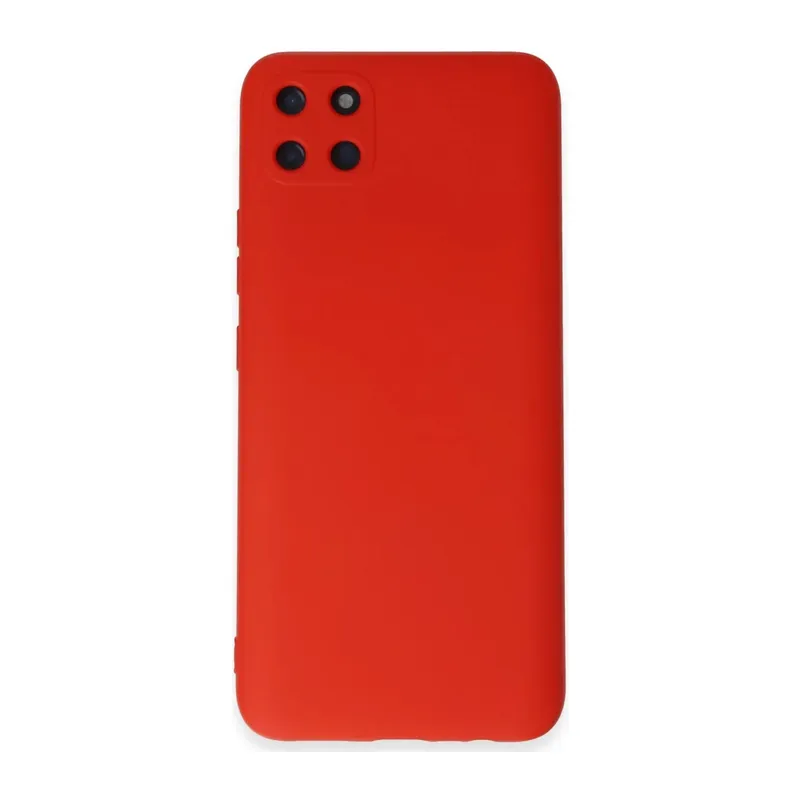 Realme C11 Uyumlu Kılıf Nano içi Kadife Silikon - Kırmızı