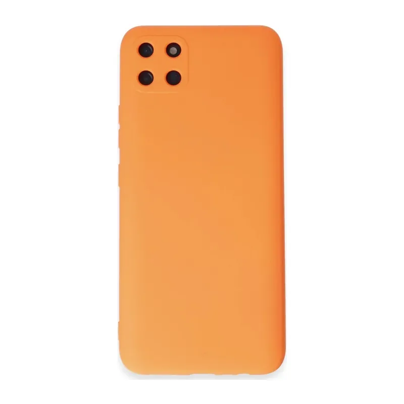 Realme C11 Uyumlu Kılıf Nano içi Kadife Silikon - Turuncu