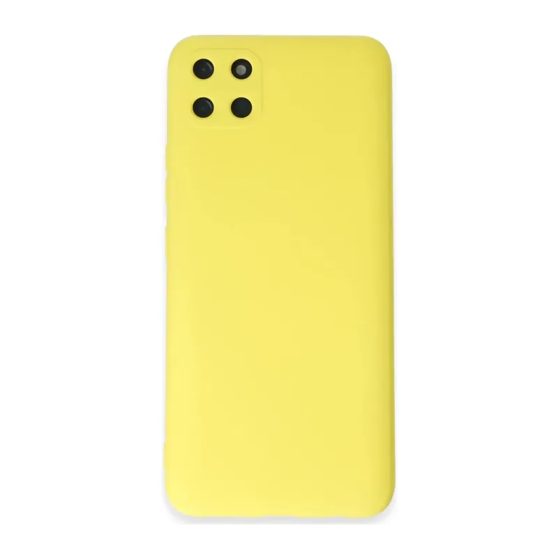 Realme C11 Uyumlu Kılıf Nano içi Kadife Silikon - Sarı