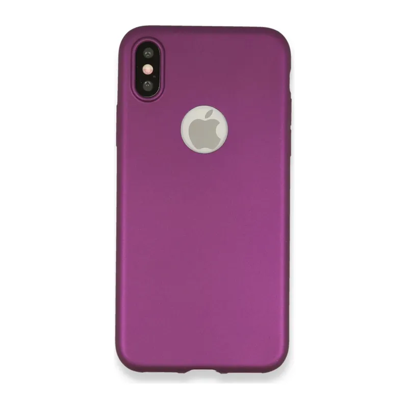 Apple iPhone X Uyumlu Kılıf First Silikon - Mürdüm