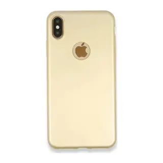 Apple iPhone XS Max Uyumlu Kılıf First Silikon - Gold