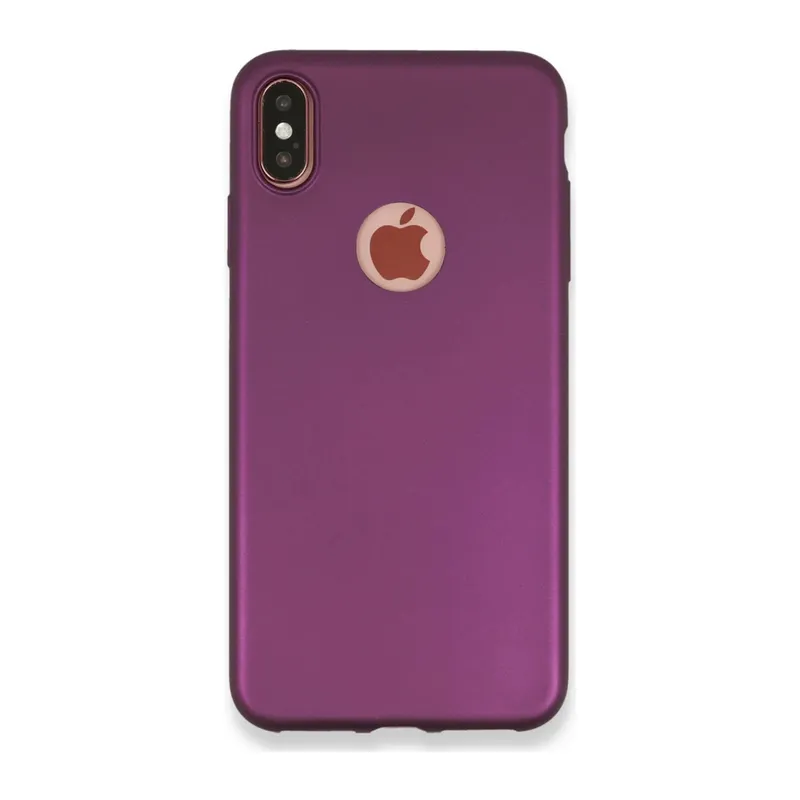 Apple iPhone XS Max Uyumlu Kılıf First Silikon - Mürdüm