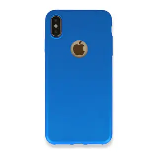 Apple iPhone XS Max Uyumlu Kılıf First Silikon - Mavi