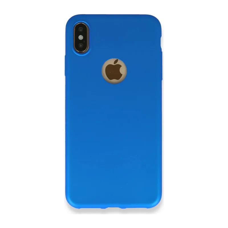 Apple iPhone XS Max Uyumlu Kılıf First Silikon - Mavi